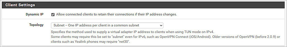 Screenshot of pfSense, OpenVPN 4